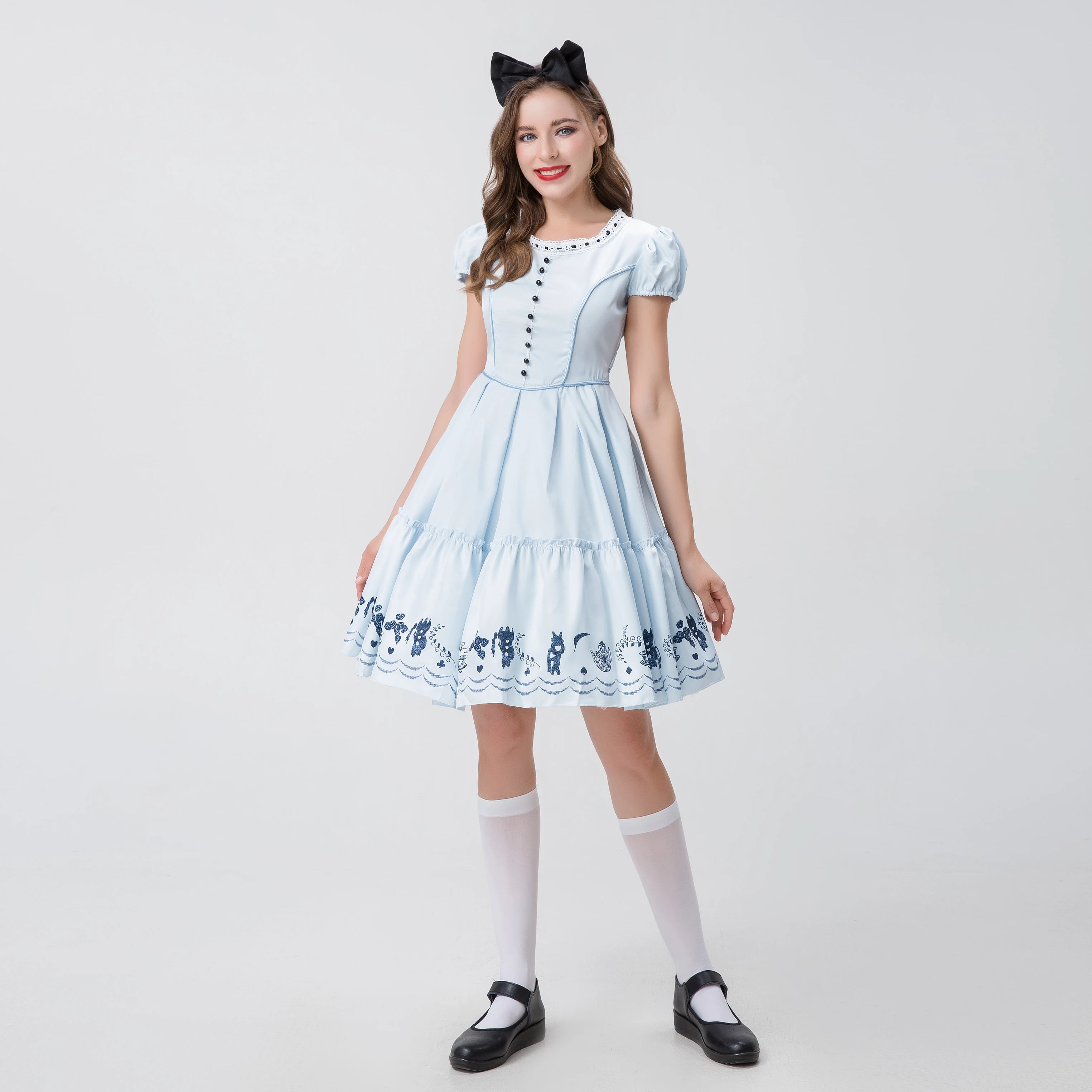 Halloween Alice in Wonderland French Maid Cosplay Costume - Image 8