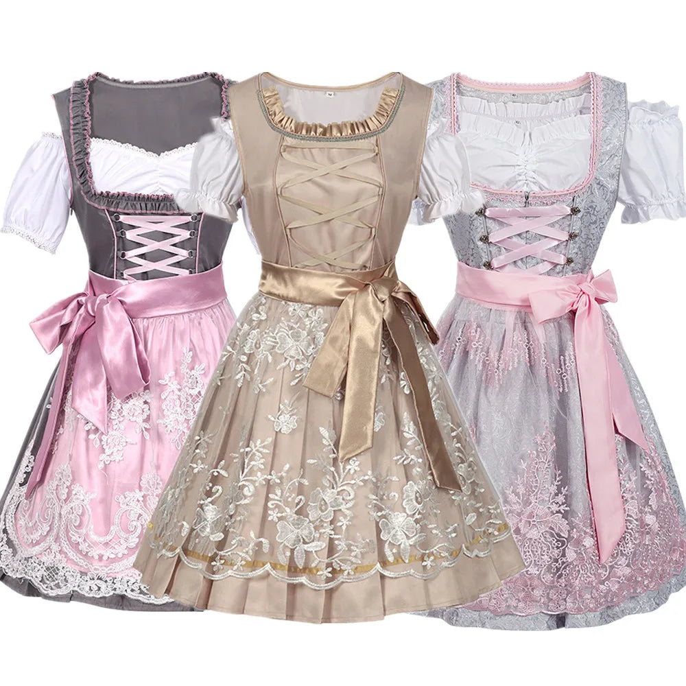 Traditional Bavarian Dirndl Dress for Oktoberfest Celebrations