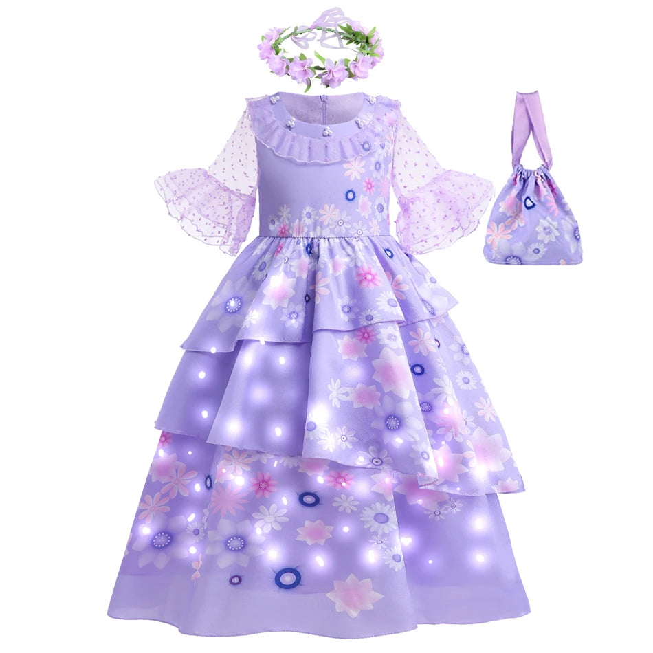 LED Light-Up Purple Princess Costume for Kids - Image 7