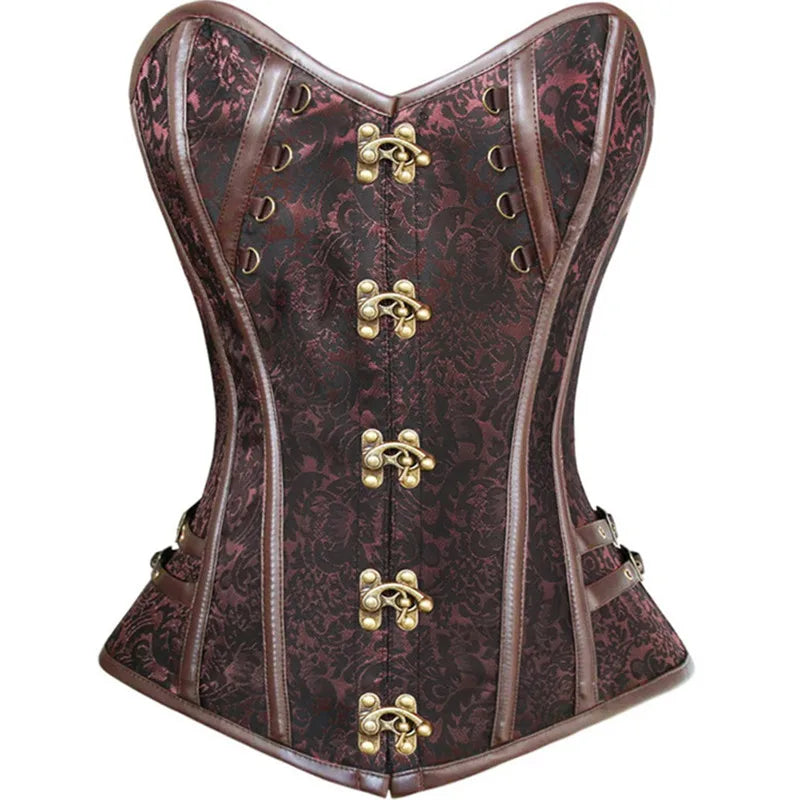Steampunk Overbust Corset - Retro Gothic Women's Clubwear - Image 17
