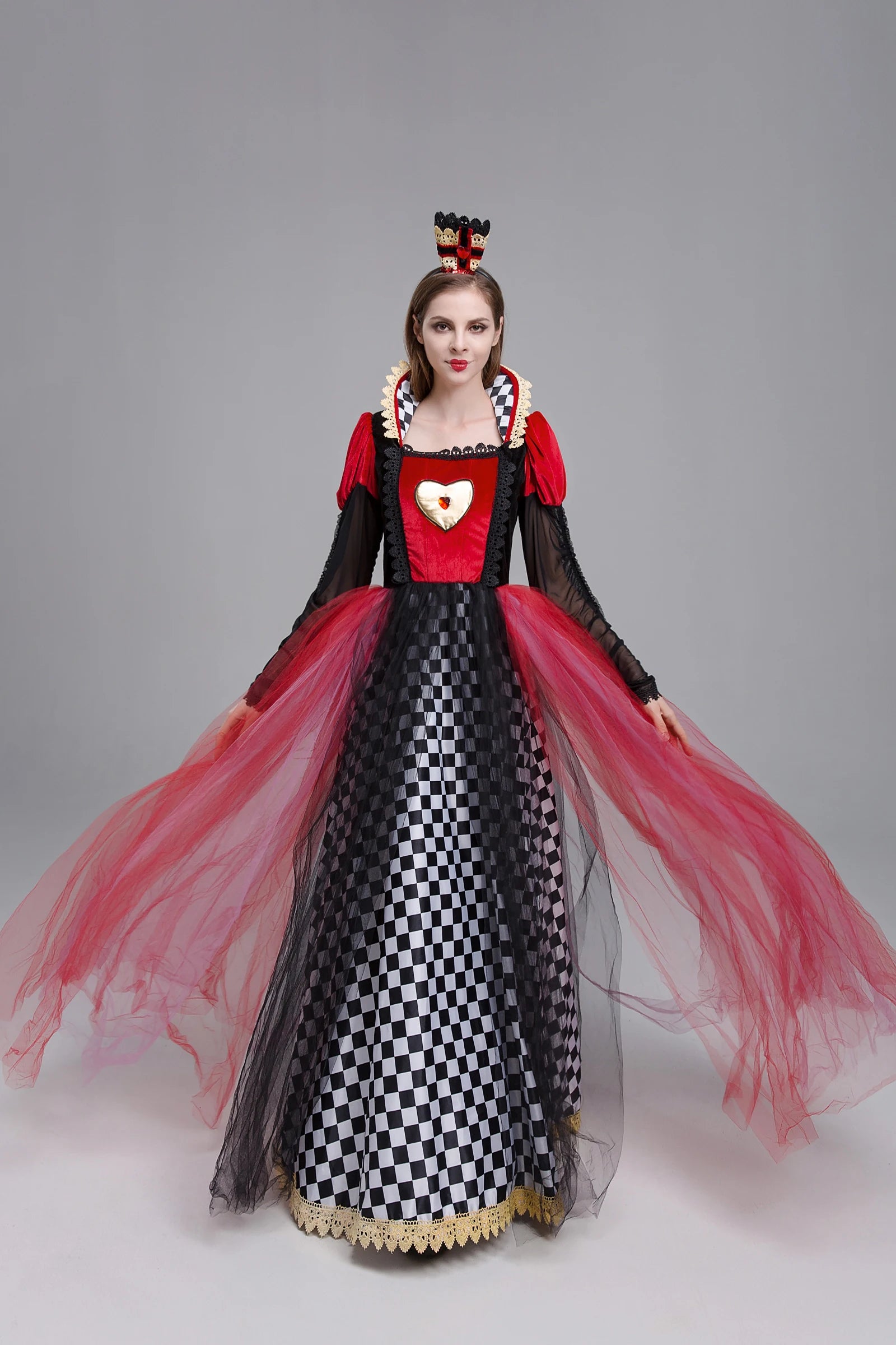 Adult & Kids Red Queen Carnival Costume for Halloween - Image 17
