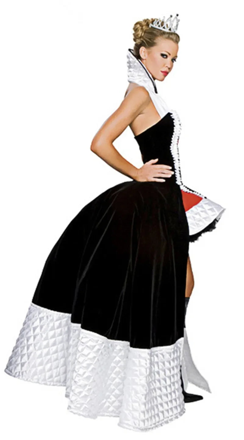 Adult Queen of Hearts Costume with Crown - Fancy Dress