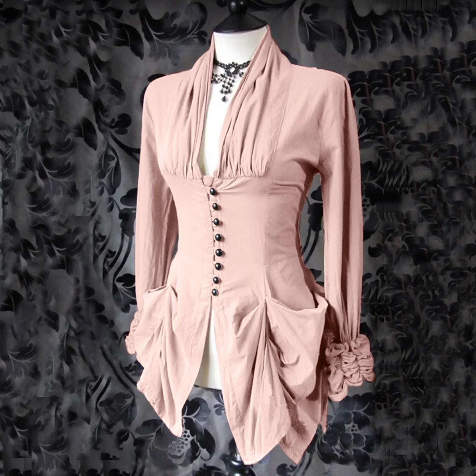 Vintage Medieval Gothic Shirts for Women's Cosplay & Parties - Image 15