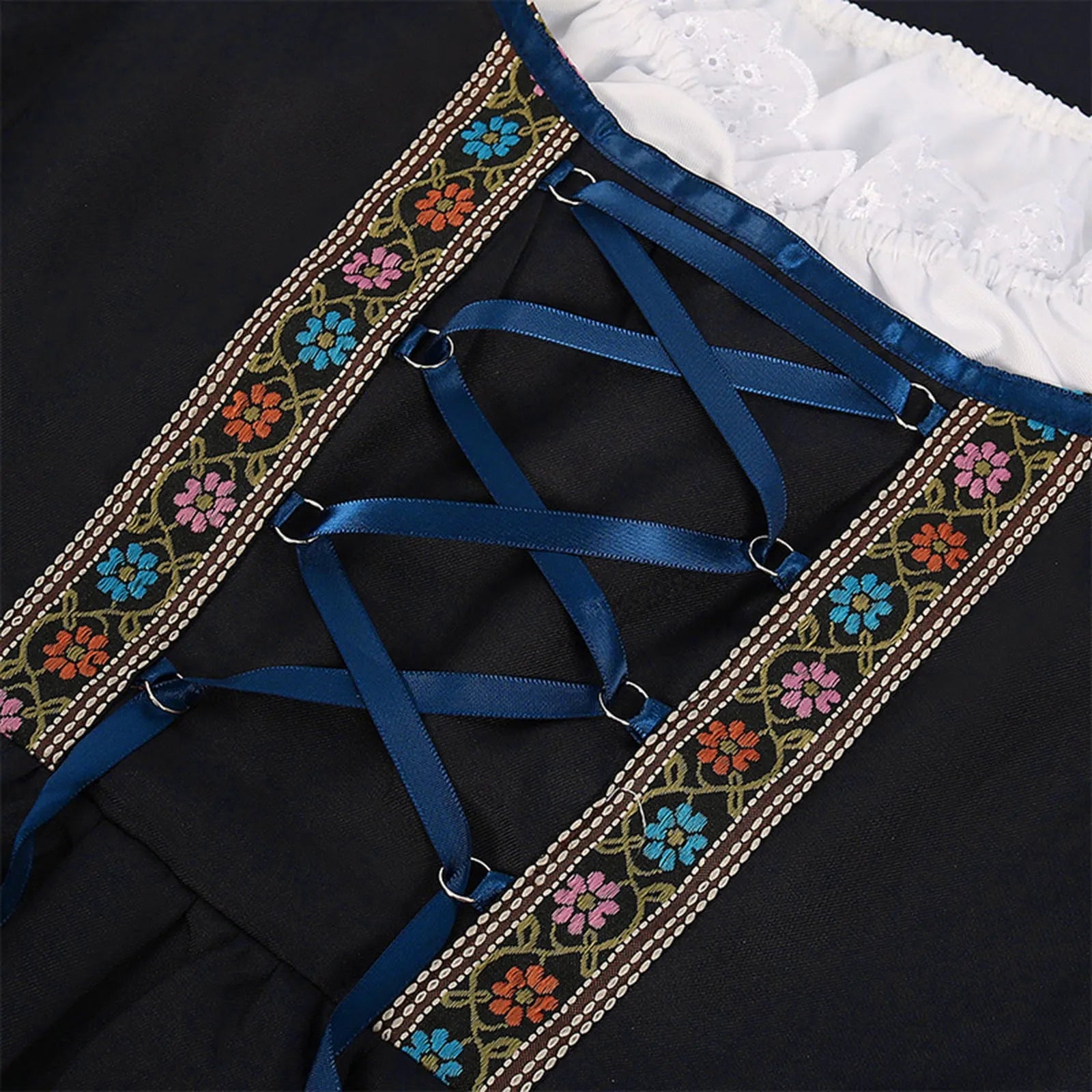 Floral Sheer Apron Dirndl Dress for Oktoberfest Festivities - Image 6