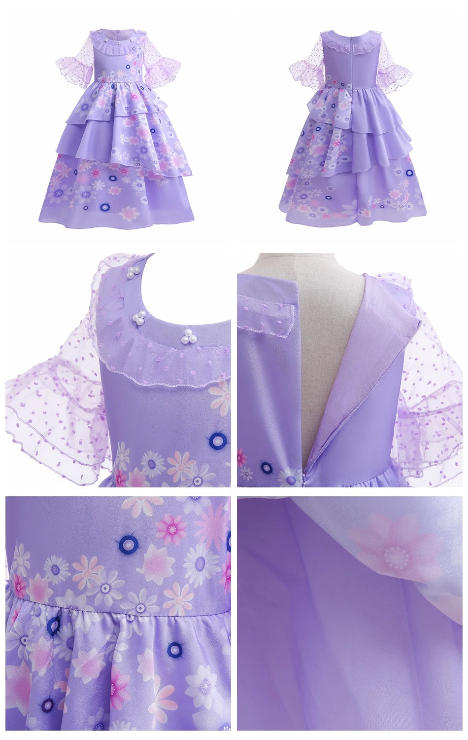 LED Light-Up Purple Princess Costume for Kids - Image 39