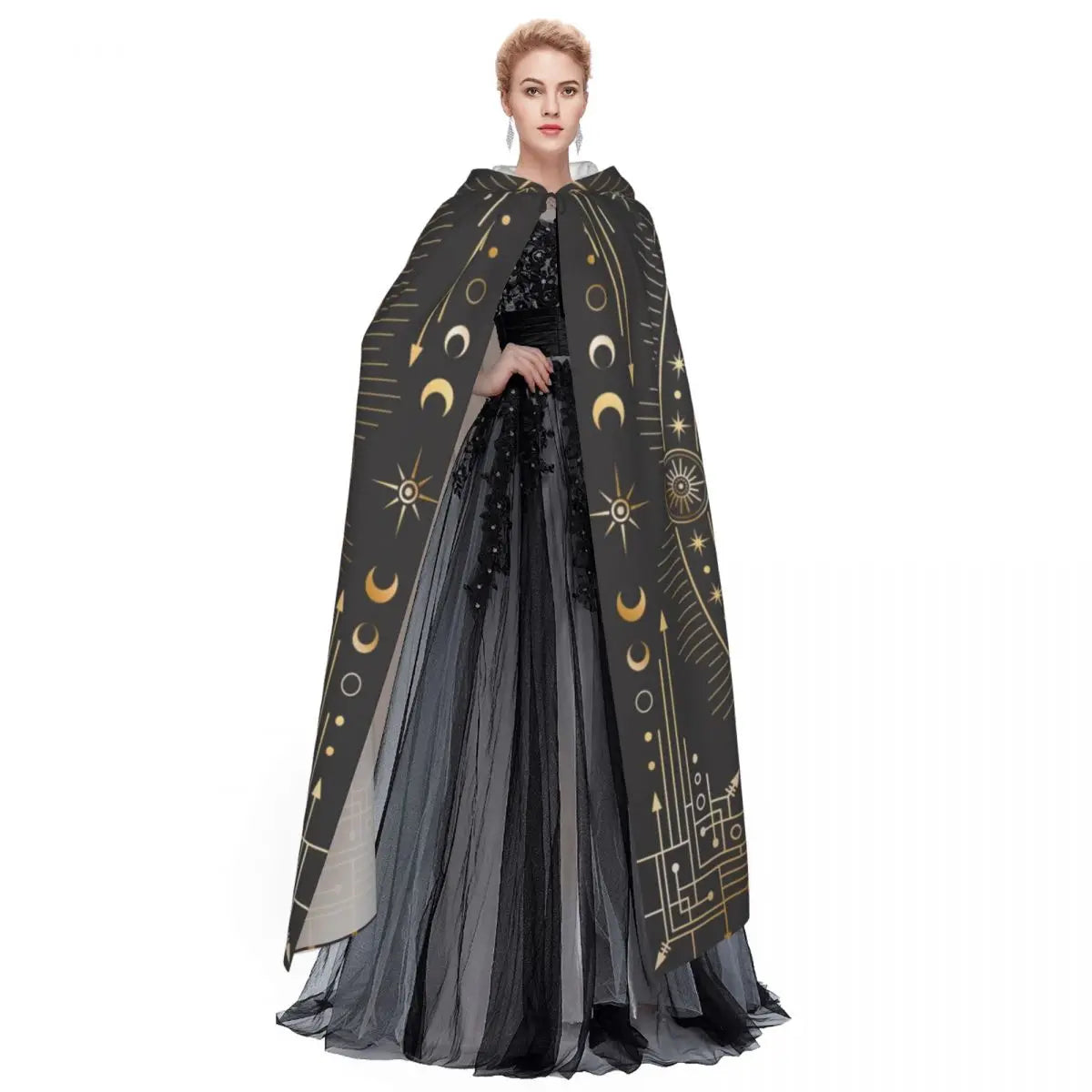 Celestial Stars Hooded Cloak for Cosplay and Costumes
