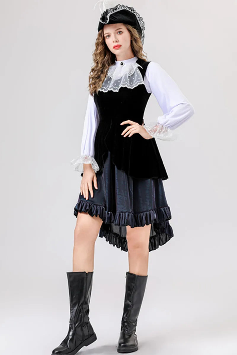 Vintage Caribbean Pirate Vampire Costume for Halloween Carnival - Image 8