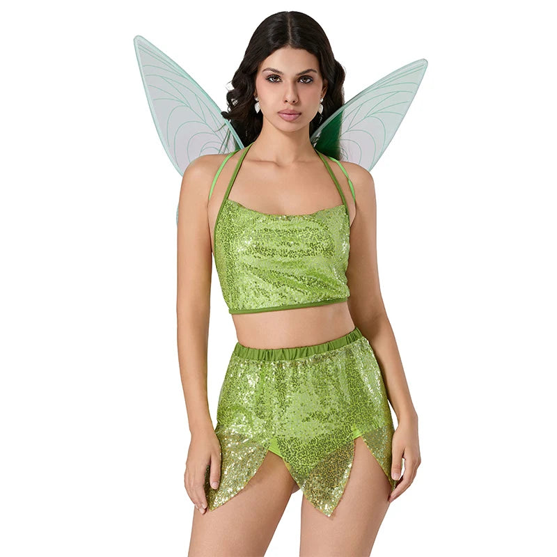 4pcs Women's Halloween Fairy Costume with Wings & Skirt - Image 15