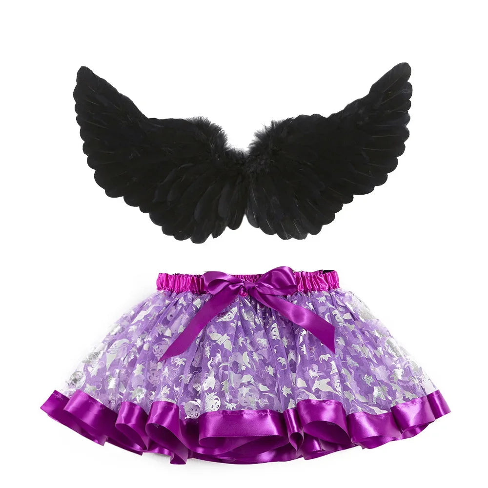 Spider Web Pattern Tutu Skirt for Girls' Halloween Costume - Image 15