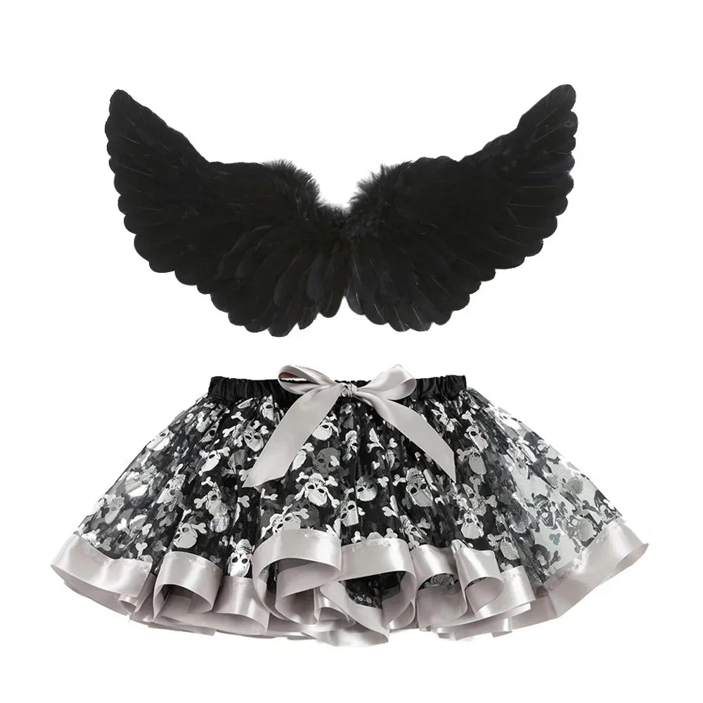Spider Web Pattern Tutu Skirt for Girls' Halloween Costume - Image 22