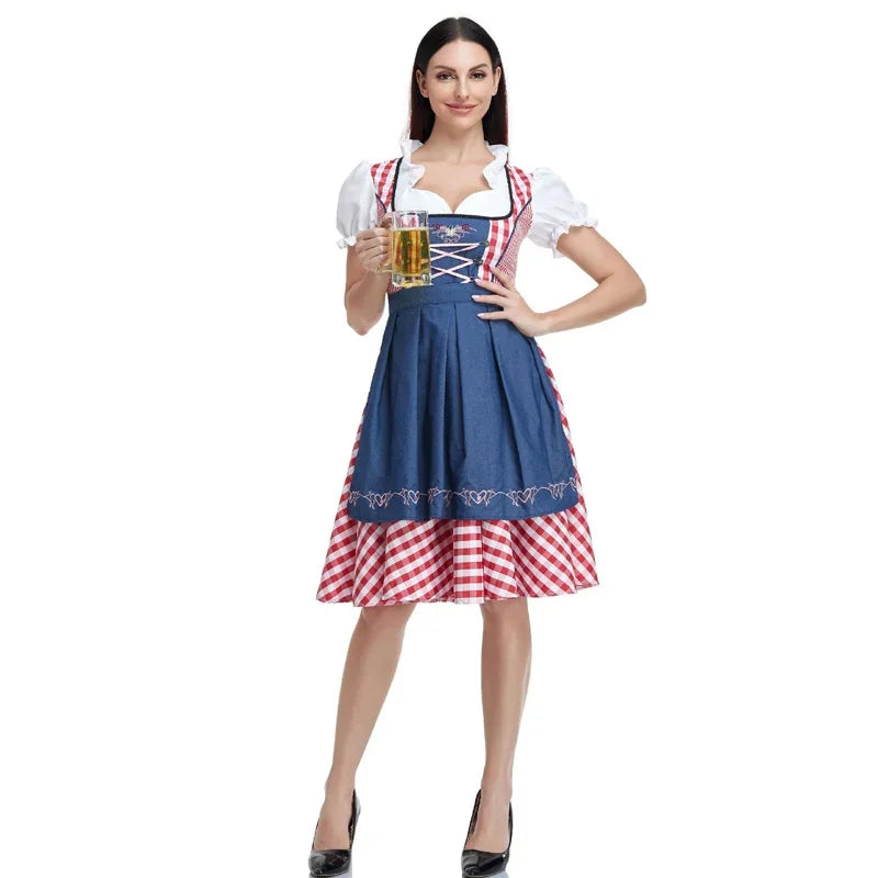 Plaid Dirndl Dress for Oktoberfest & Halloween Parties - Image 18