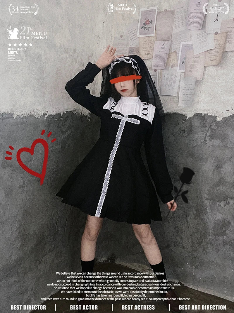 Dark Nun Bride Costume for Halloween Cosplay & Role Play - Image 6