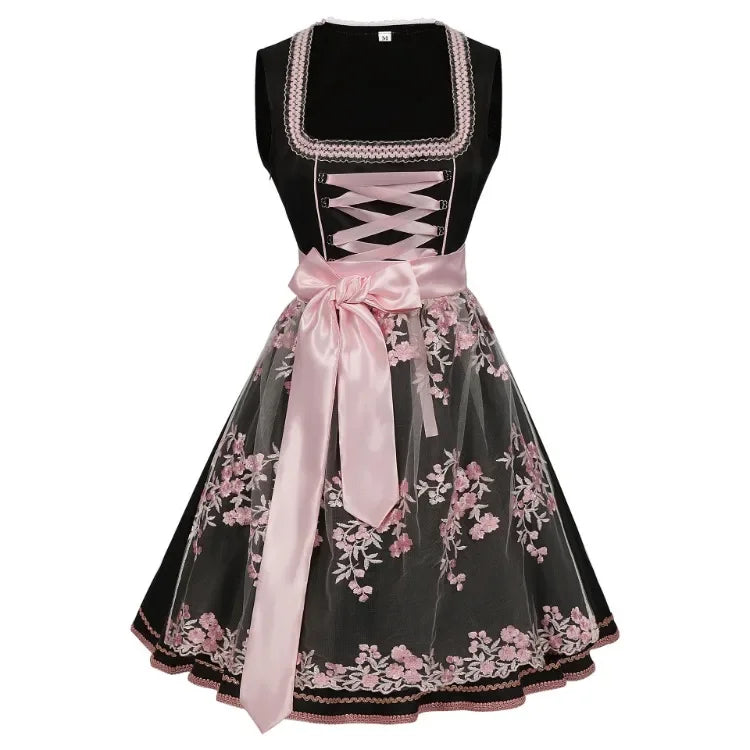 Elegant Bavarian Square Neck Lace Midi Dress Set - Image 19