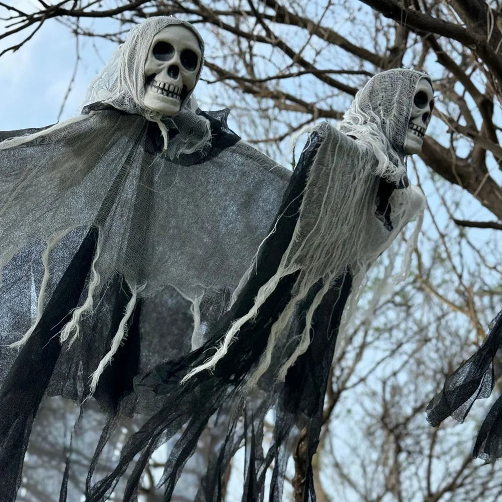 3-Piece LED Hanging Skeleton Ghost Decoration for Halloween Parties - Image 4
