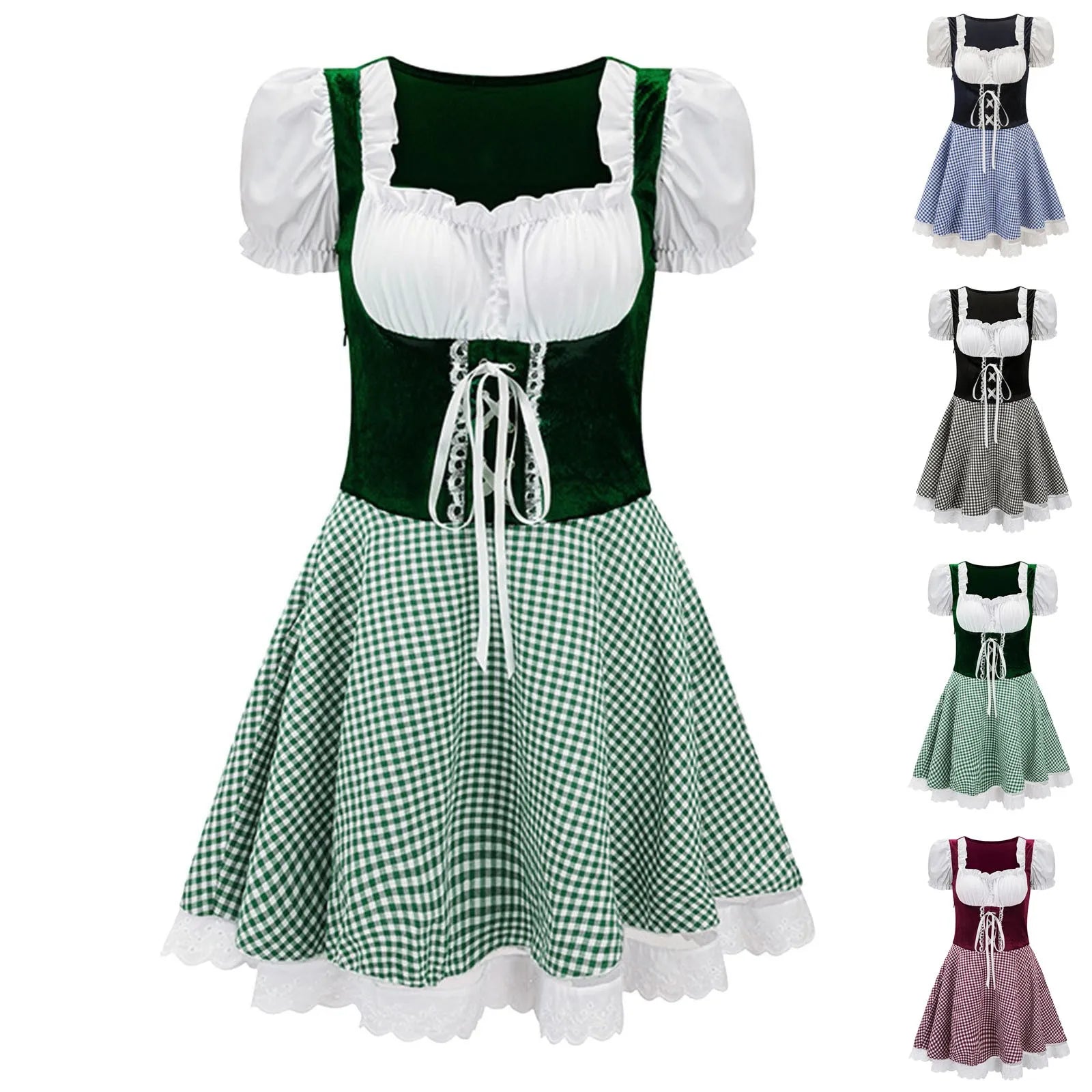 Traditional Bavarian Dirndl Dress for Oktoberfest Celebration