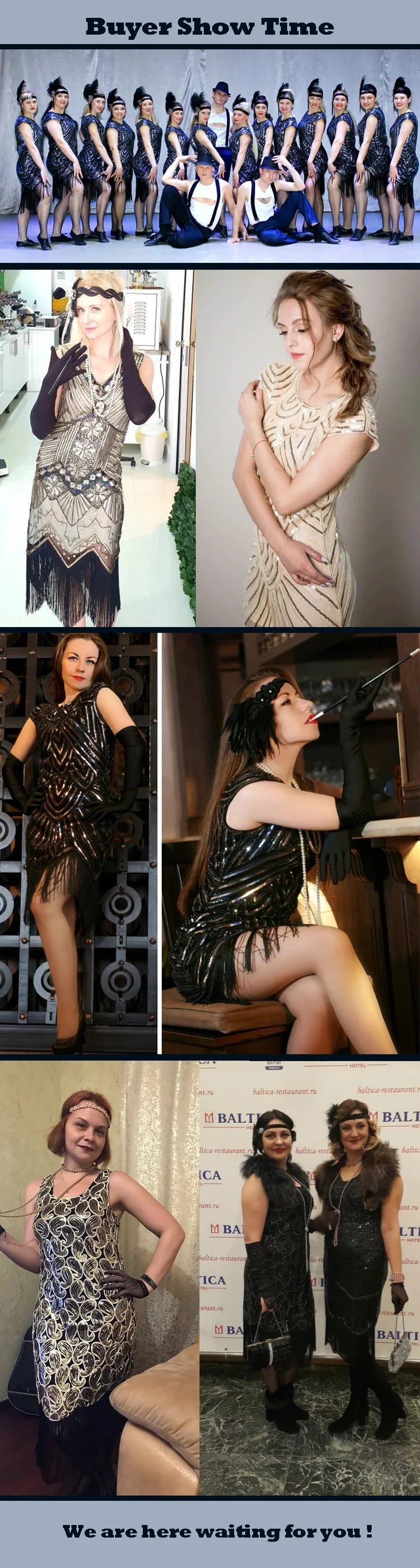 1920s Flapper Sequin Fringe Midi Dress for Parties - Image 27