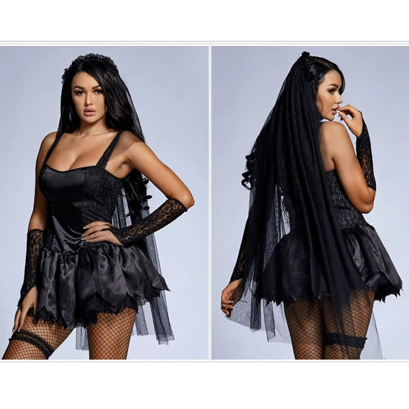 Bloody Mary Halloween Costume - Gothic Witch Playsuit - Image 9