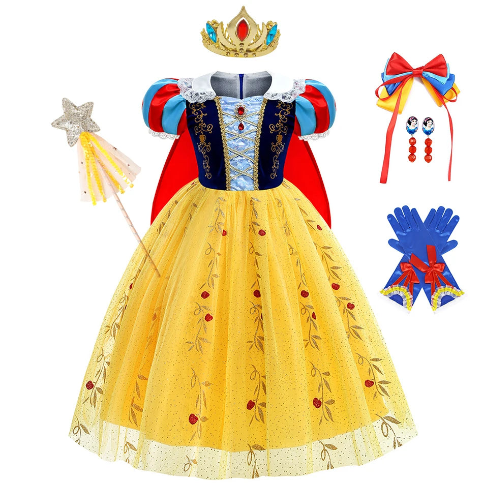 Deluxe Snow White Dress for Kids with Cloak - Image 14