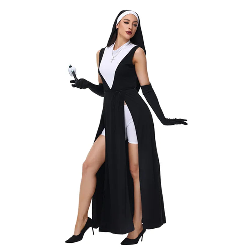 Dark Vampire Sister Nun Cosplay Costume for Halloween - Image 12