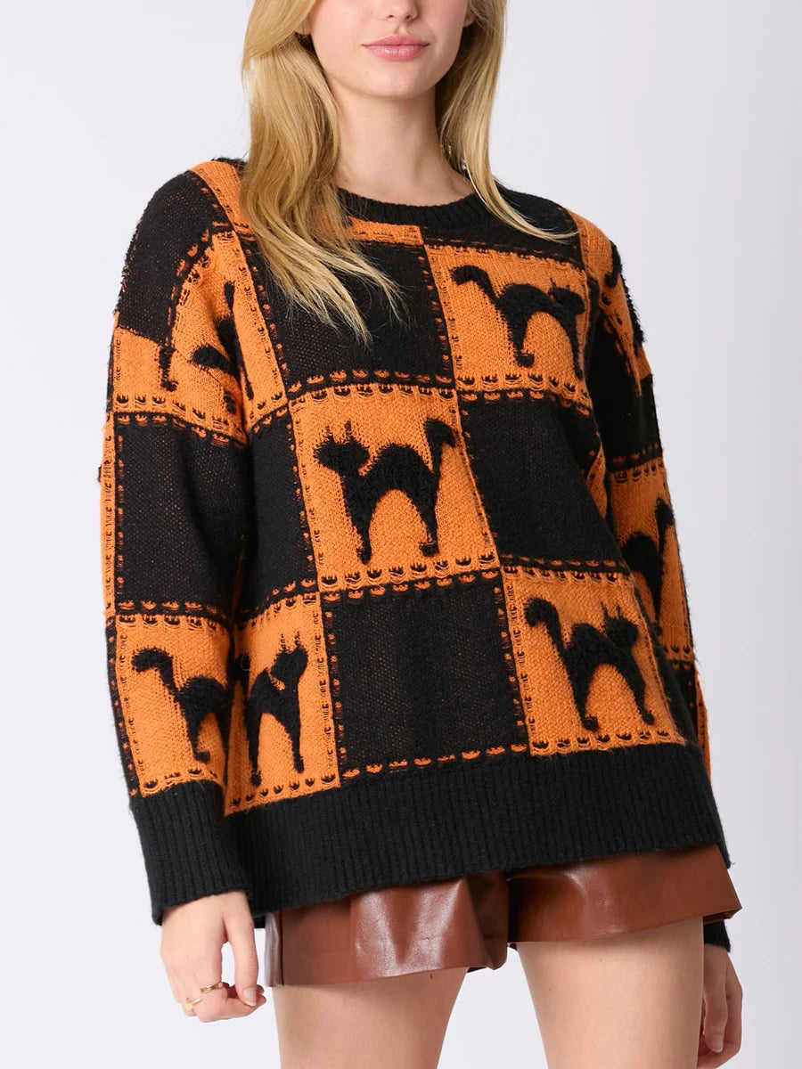Cute Ghost Graphic Women’s Halloween Knit Sweatshirt - Image 10