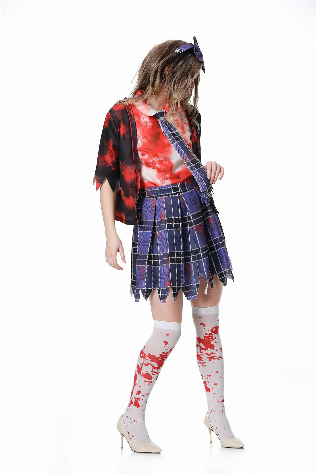 Scary Bloody Nurse Costume for Halloween Masquerade Party - Image 4