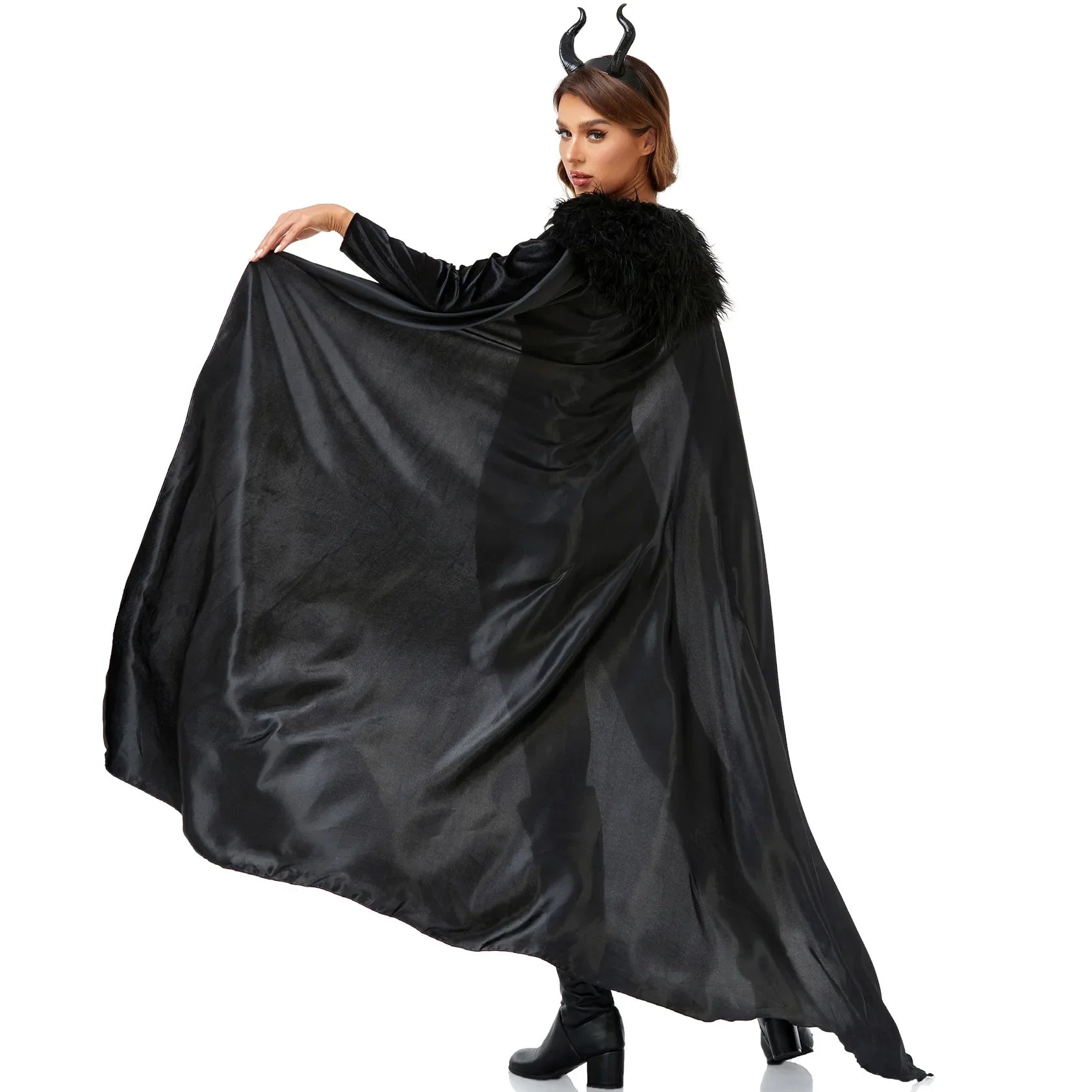 Evil Queen Witch Costume with Headpiece for Halloween - Image 14