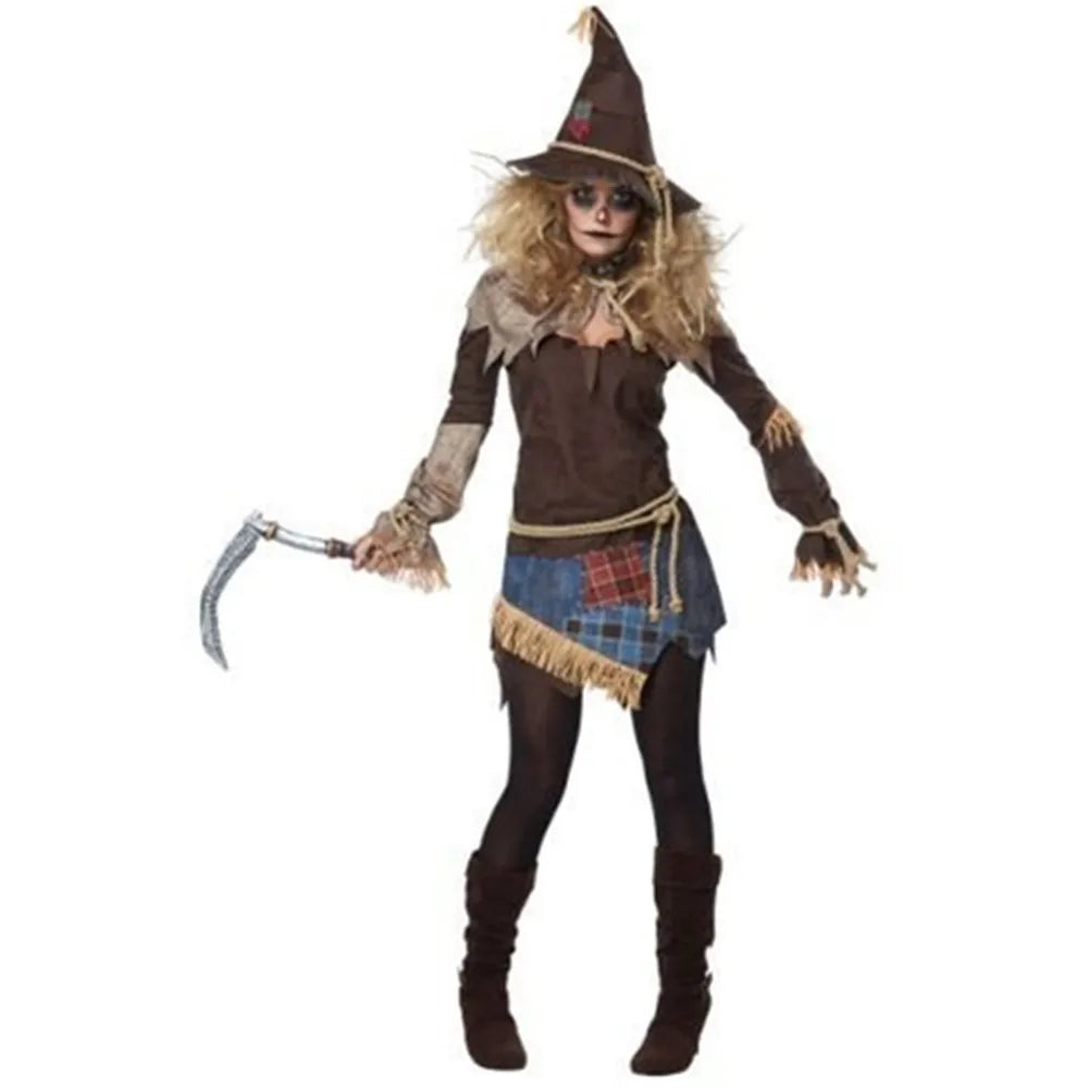 Enchanting Halloween Masquerade Scarecrow Witch Costume - Image 3