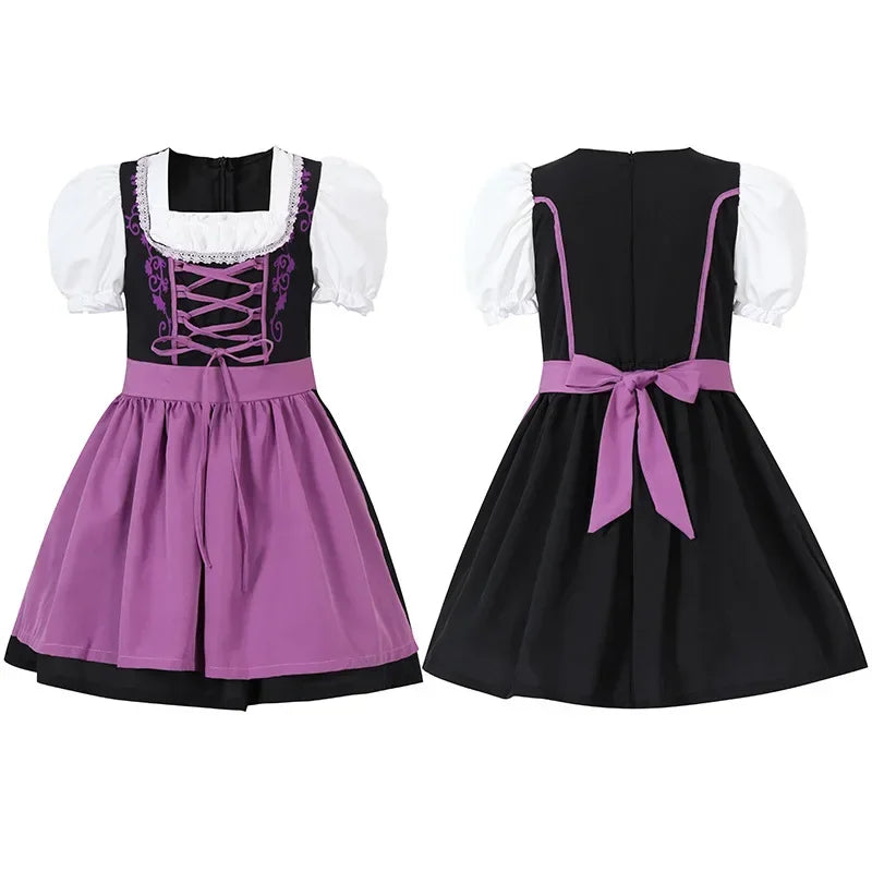 Traditional Bavarian Dirndl Dress for Kids Oktoberfest Costume - Image 10