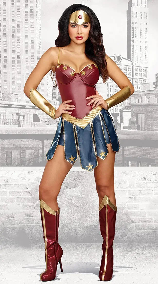 Superheroine Halloween Cosplay Bodysuit for Women - Image 3