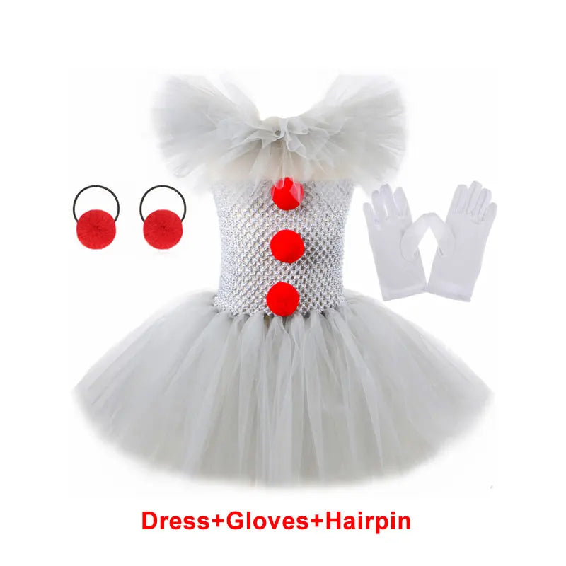 Creepy Clown Tutu Dress for Kids Halloween Costume - Image 11