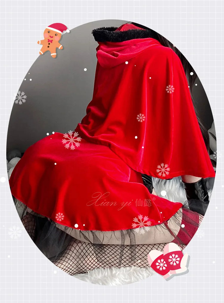 Velvet Santa Claus Costume for Halloween and Cosplay - Female M/L - Image 16