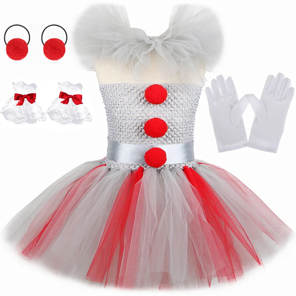 Creepy Clown Tutu Dress for Kids Halloween Costume - Image 15