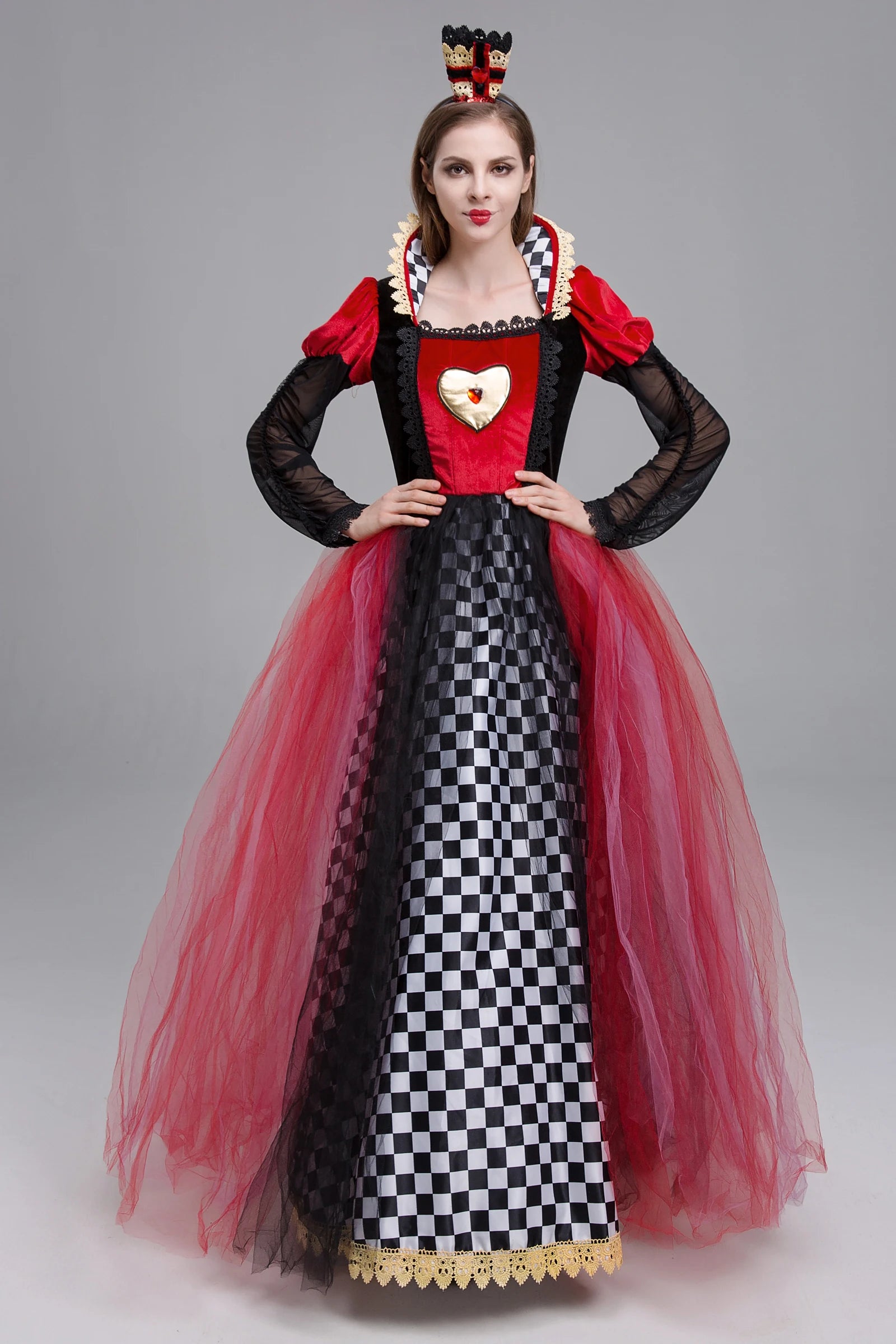 Adult & Kids Red Queen Carnival Costume for Halloween - Image 10
