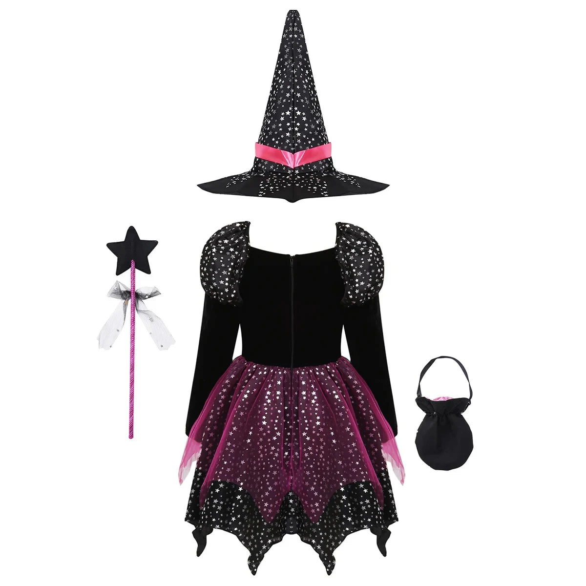 LED Witch Costume Set for Kids - 4PCS Cosplay Outfit - Image 19