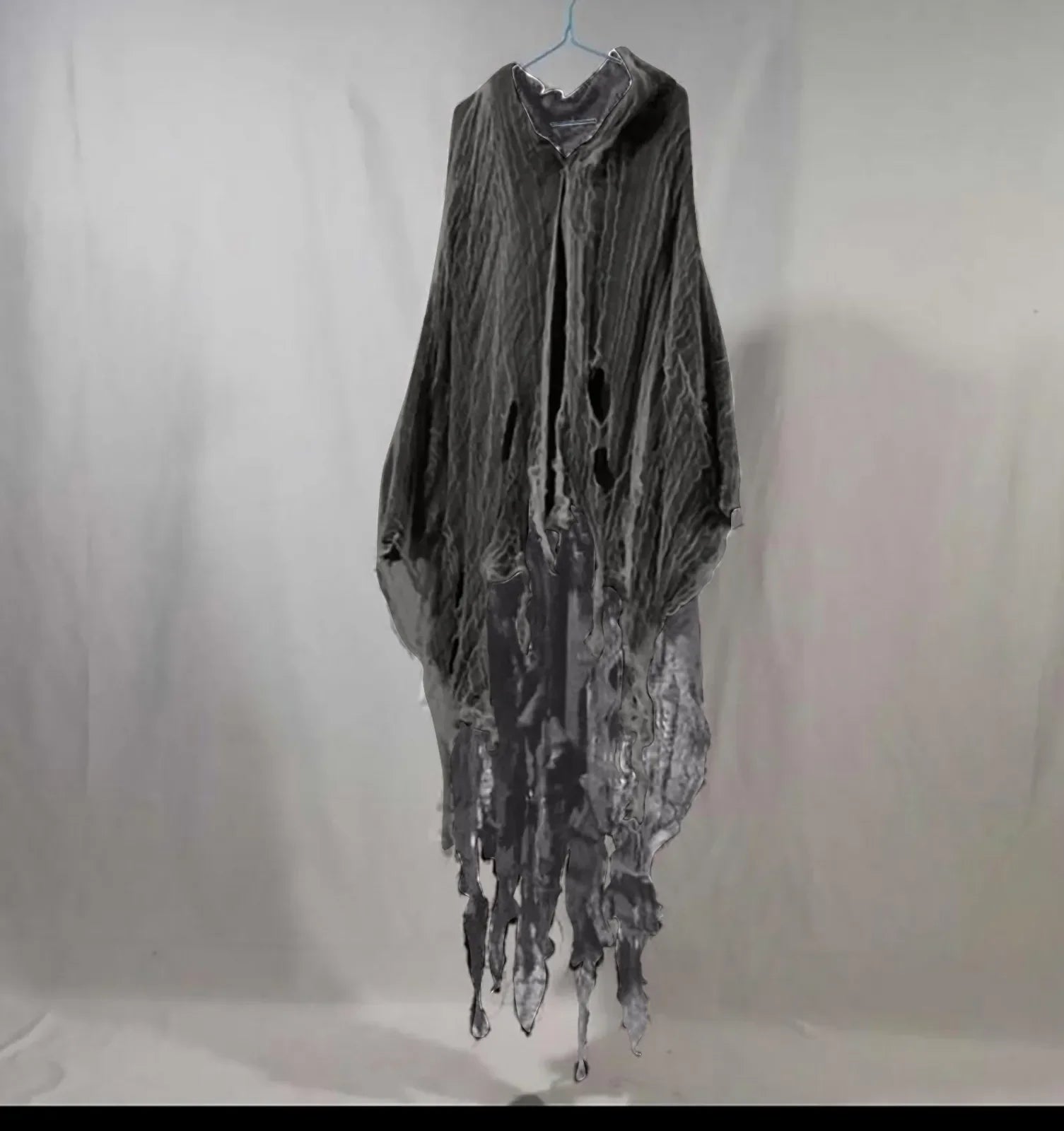 Unisex Halloween Ghost Costume with Hooded Tattered Cape - Image 19
