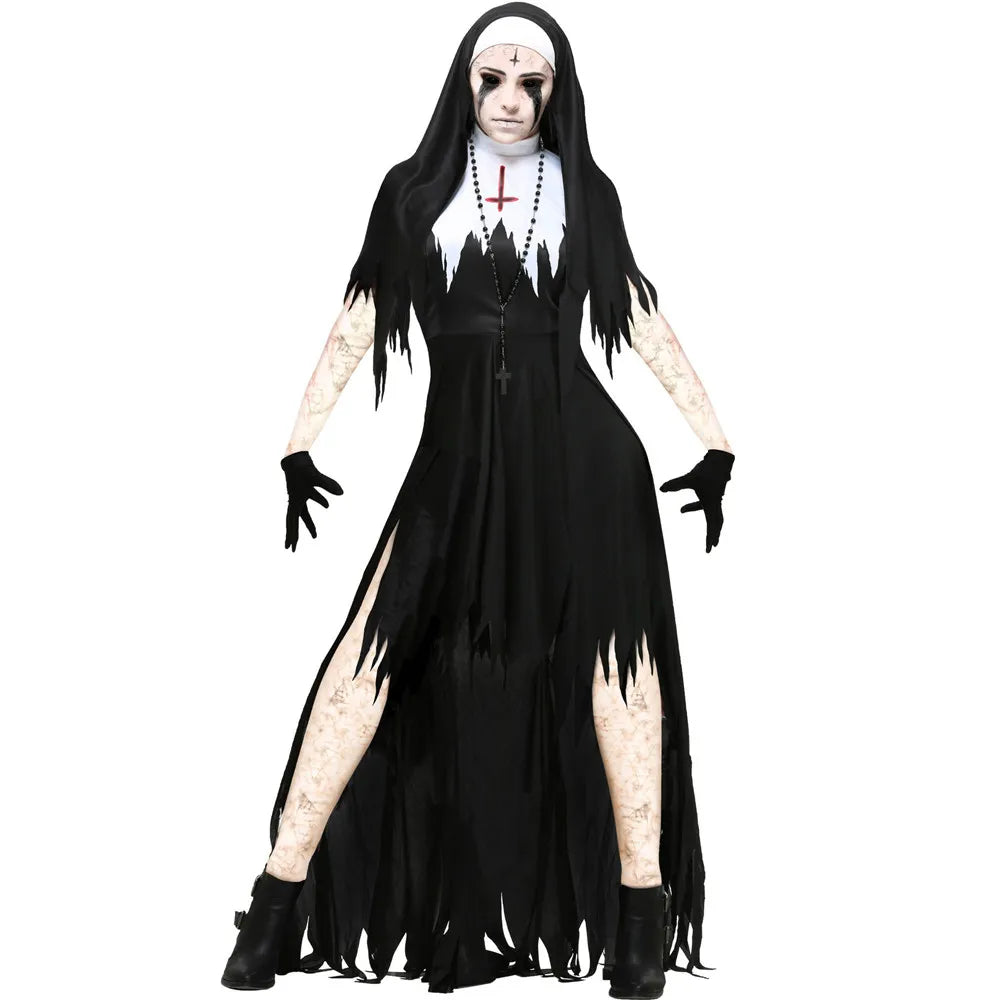 Scary Nun Costume for Women - Horror Priest Outfit - Image 7