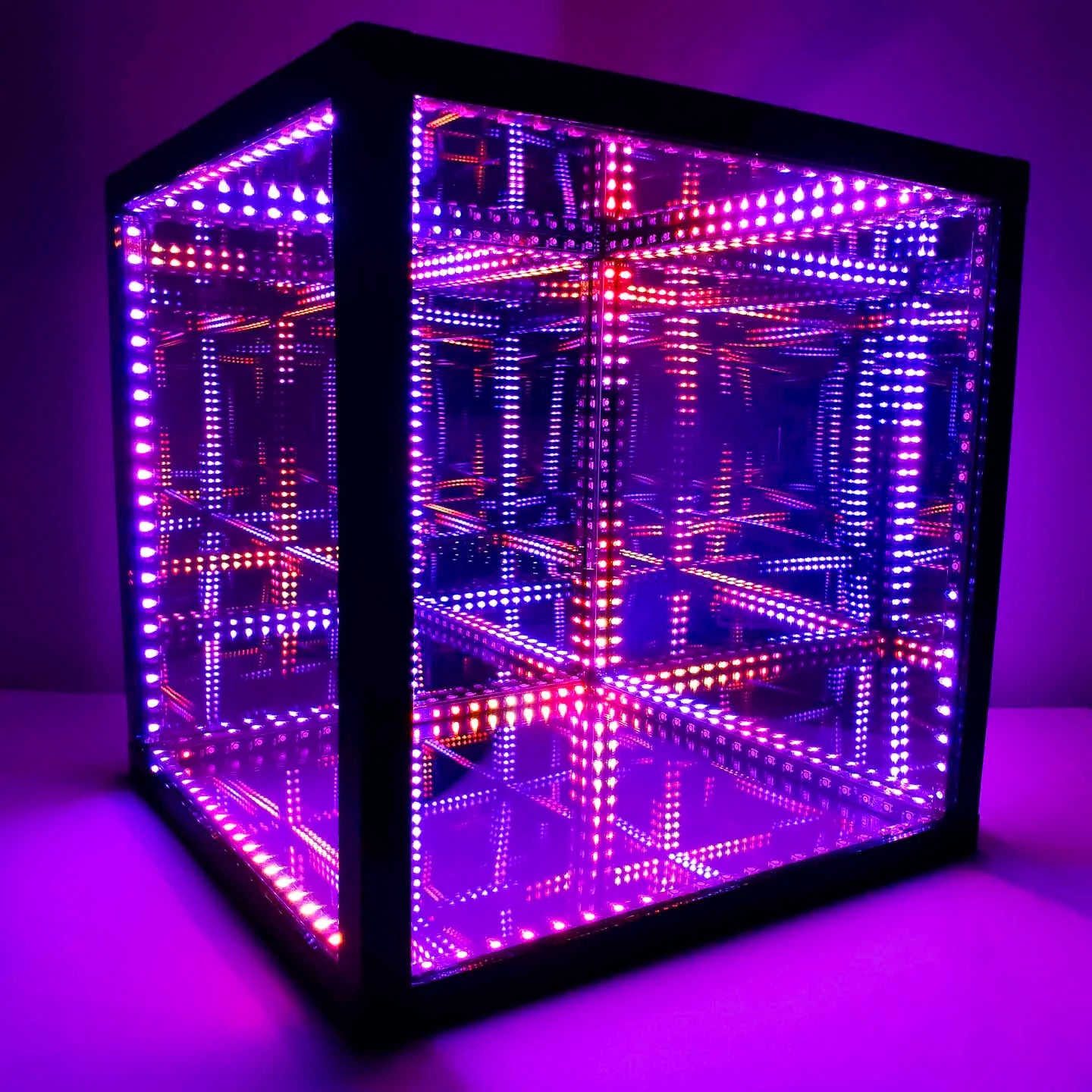 A purple LED light cube perfect for Halloween