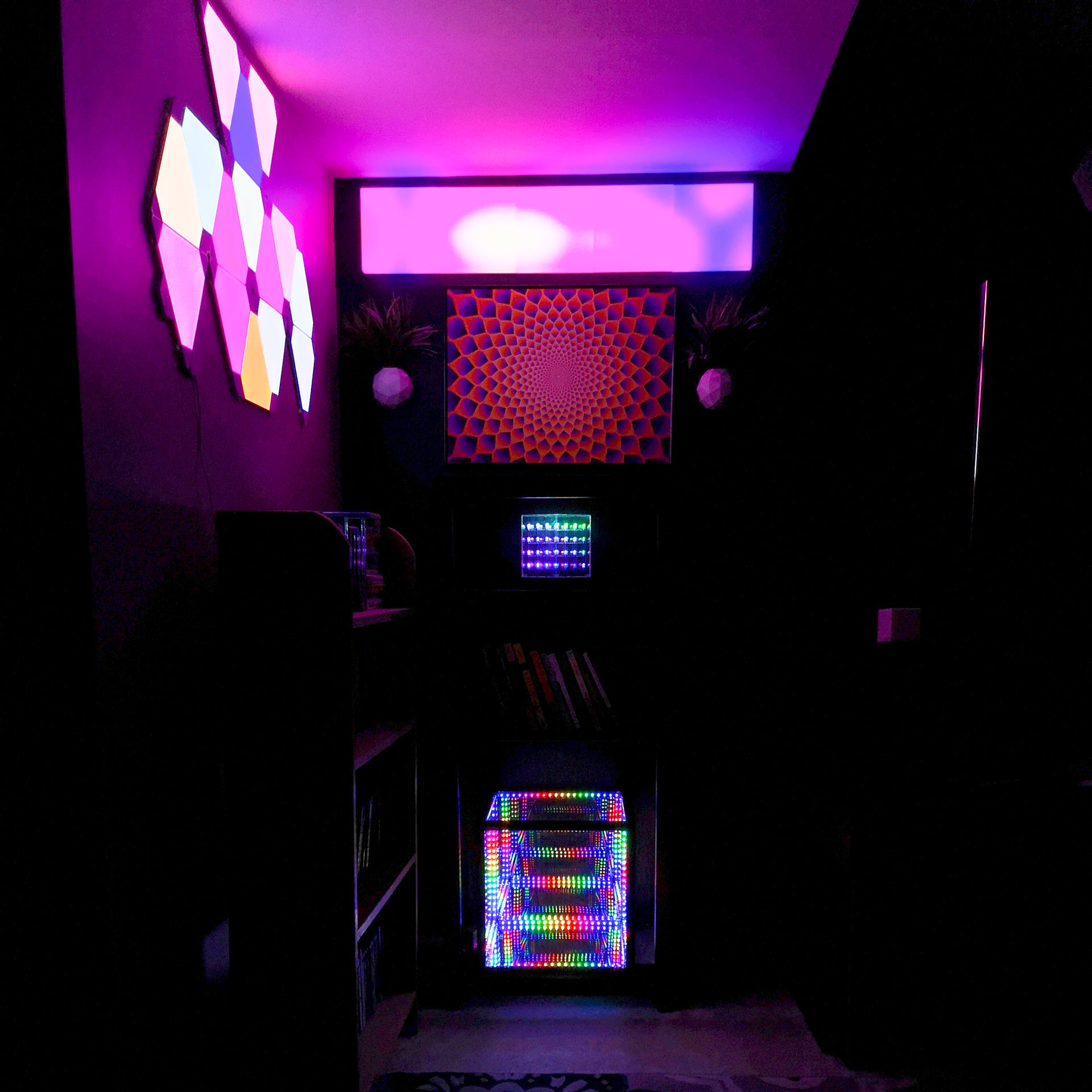 Bedroom with color changing LED RGB Lights