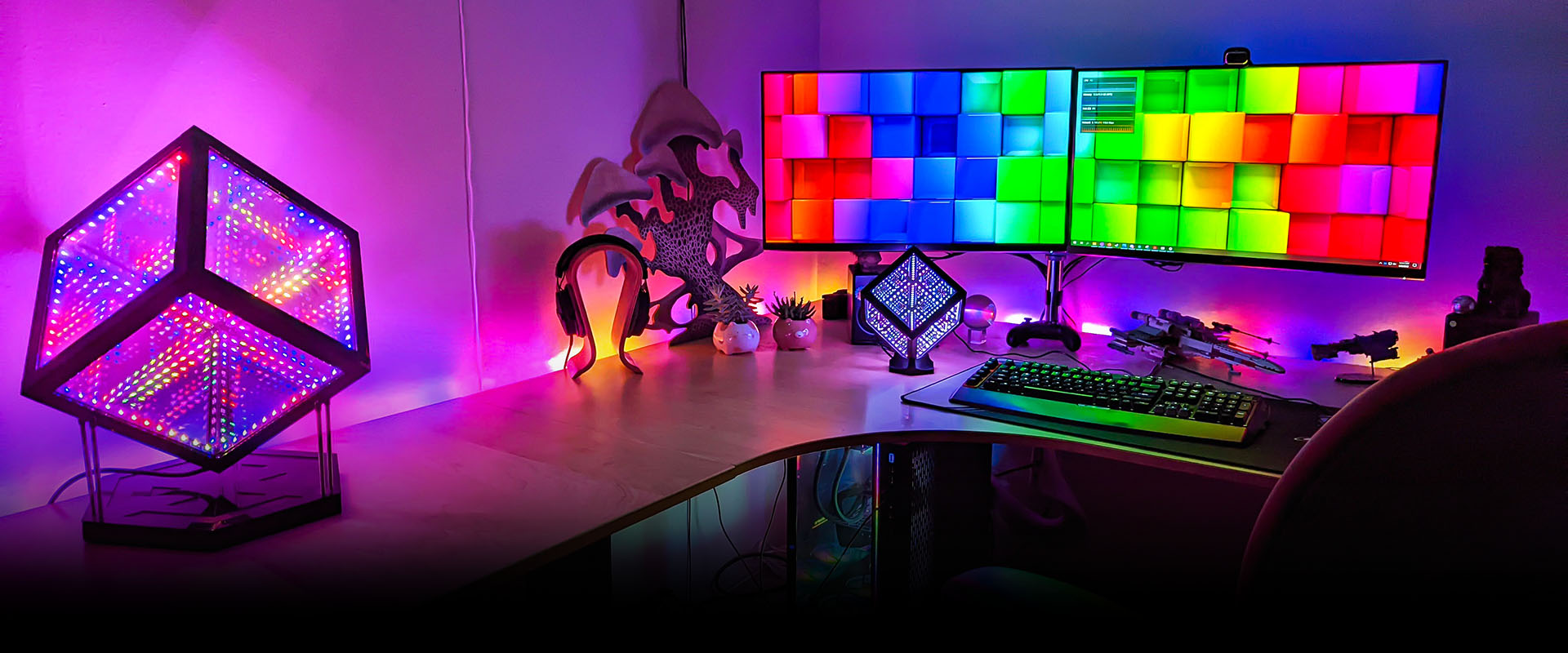man cave desk setup
