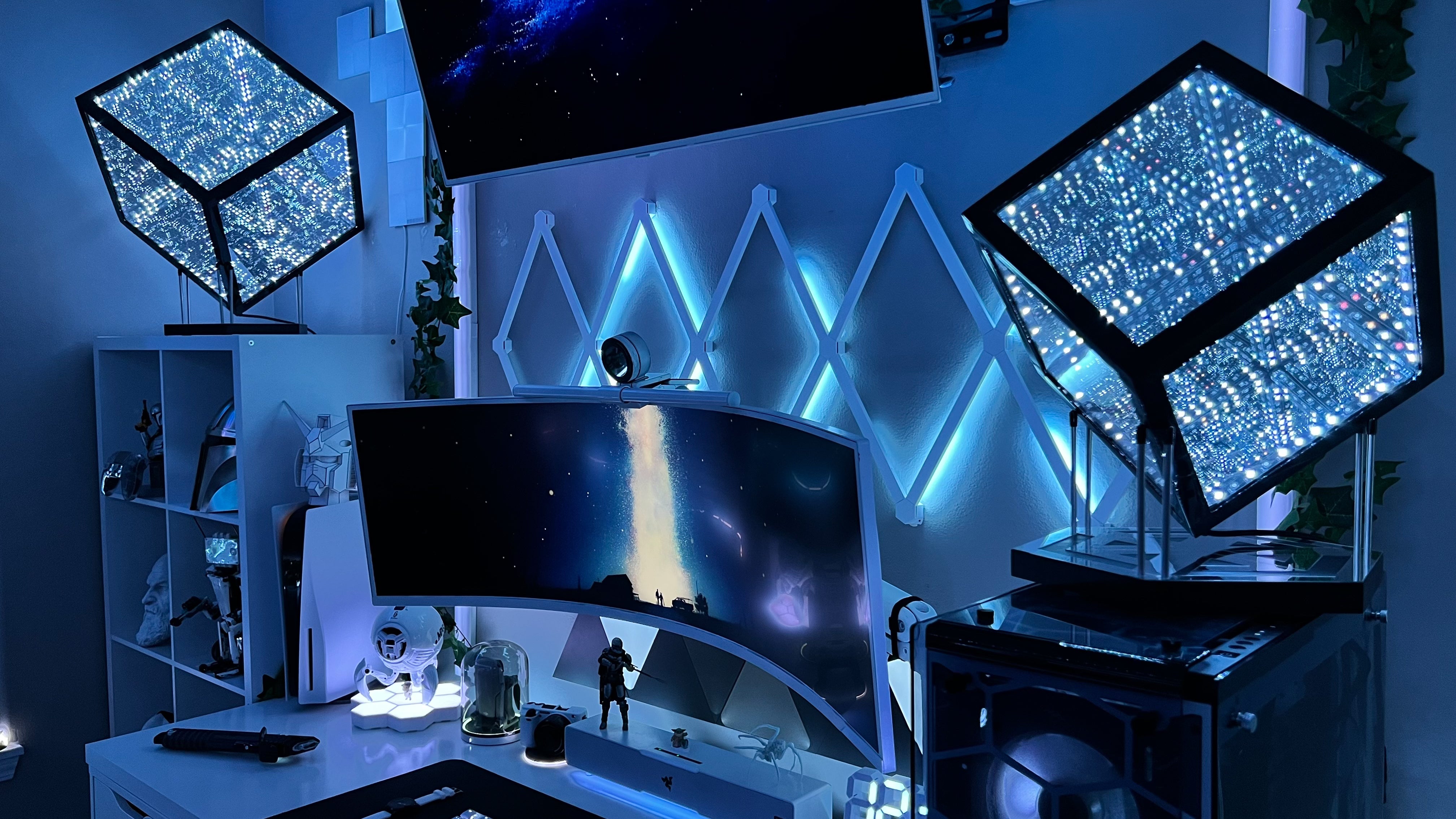gaming room with good game lights for mood