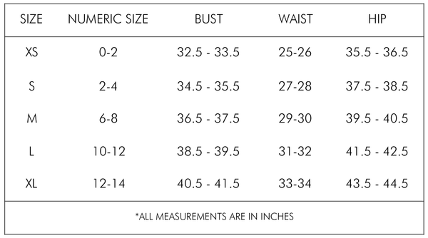 Red Rose Size Chart