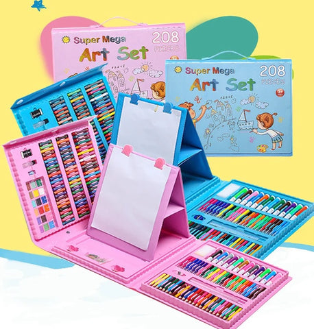 Set Colores Kit Colorear 208 pcs Juego Arte Dibujo Creativo