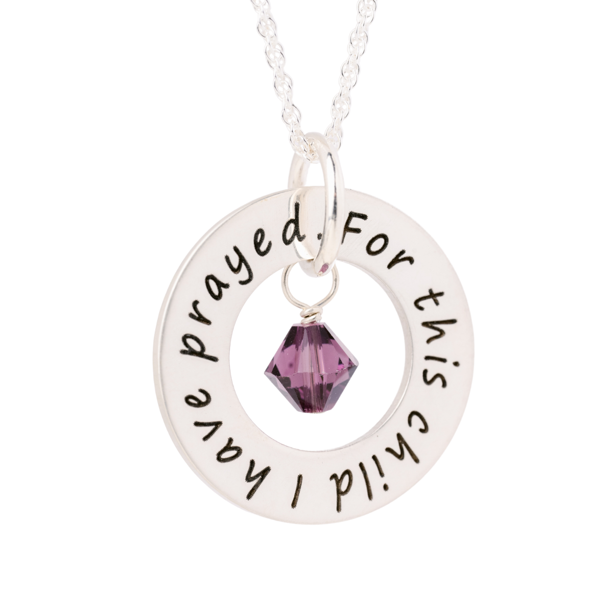 Engraved Family Name & Birthstone Necklace | Fast Delivery