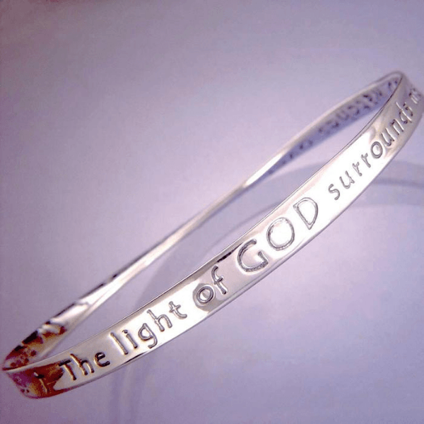 Fruit of the Spirit Mobius Bangle Bracelet  Sterling Silver or 14k Gold -  Clothed with Truth