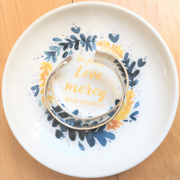 Jewelry Trinket Dish | Do Justly, Love Mercy, Walk Humbly | Micah 6:8 - Clothed with Truth