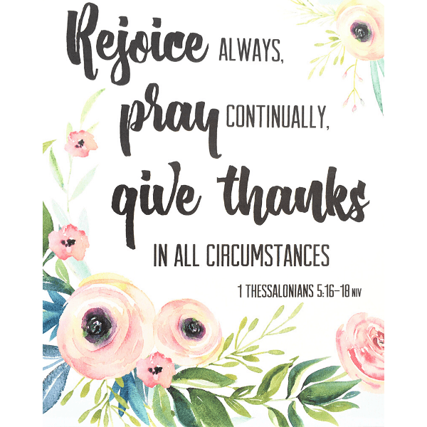 Rejoice Always Pray Continually Bible Verse Watercolor Art Print | 1 T ...