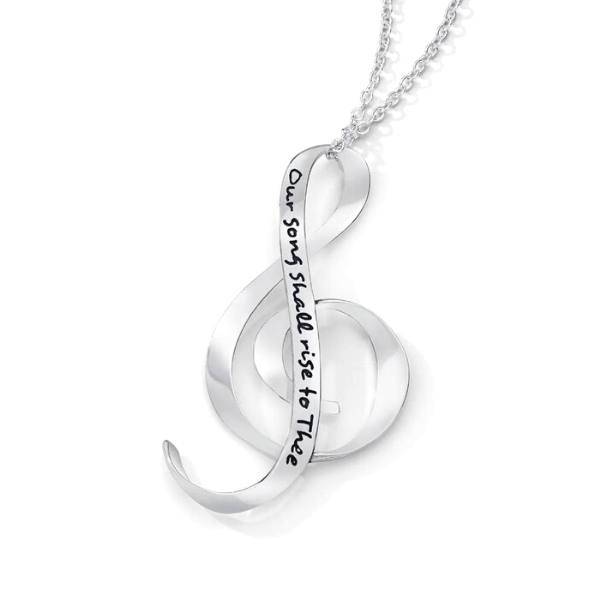 Sterling Silver Affirmation Ribbon Necklace | Faith Hope Love Courage Strength