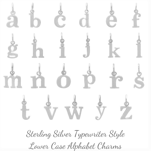 Sterling Silver Script Letter Charm L, 24 Gauge