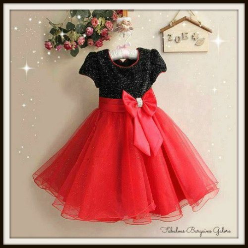 black and red girls dress