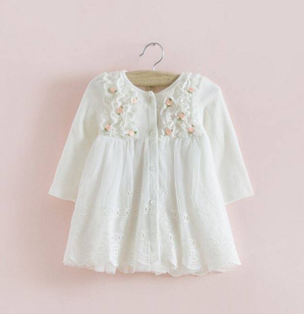 baby white long sleeve dress